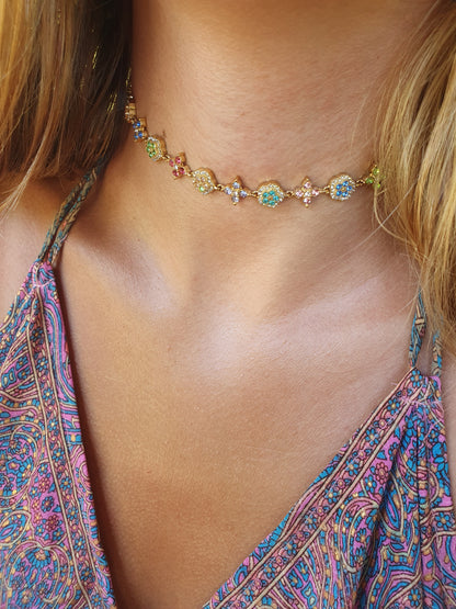 Collier ras de cou TAORMINA - multicolore