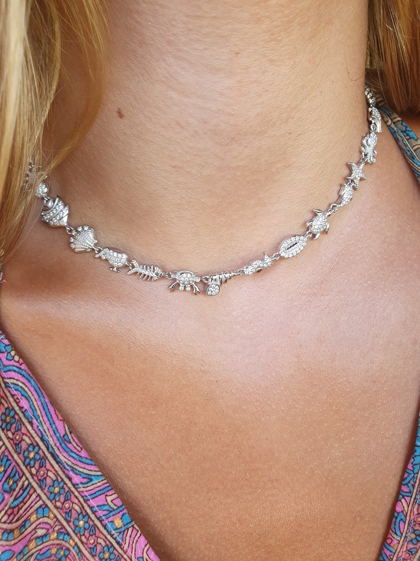 Collier ras de cou OCEANIA - argenté