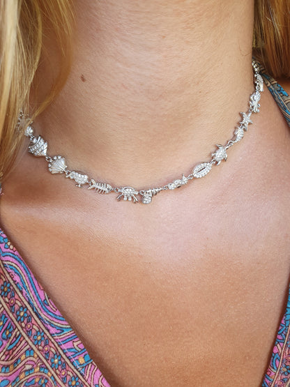 Collier ras de cou OCEANIA - argenté