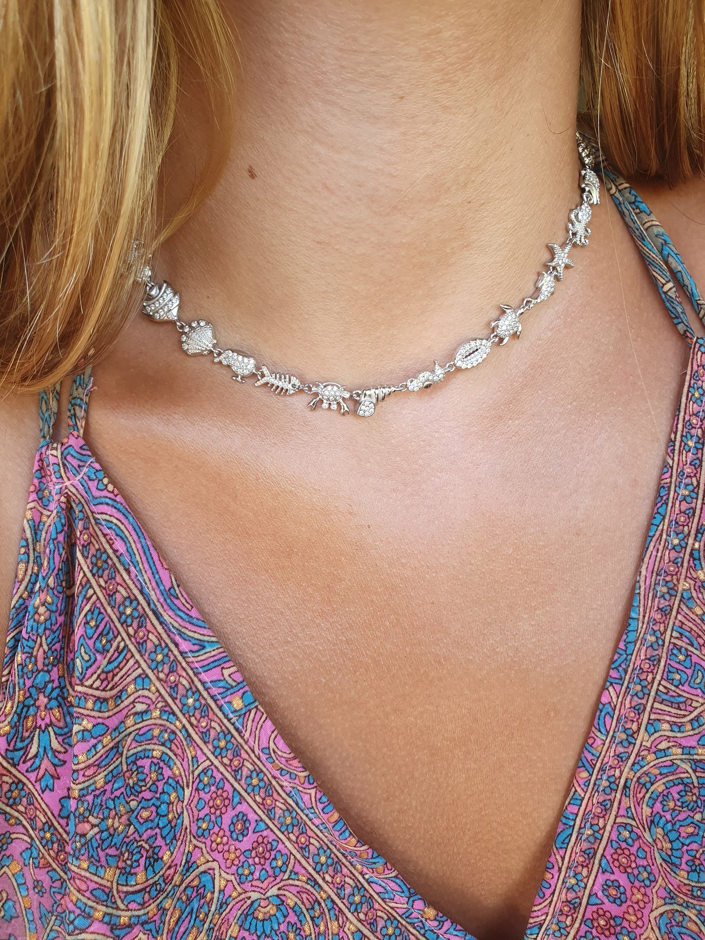 Collier ras de cou OCEANIA - argenté