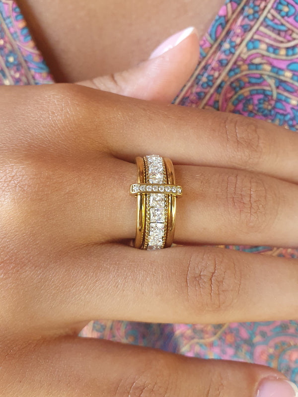 Bague empilable DIAMANTINA - doré