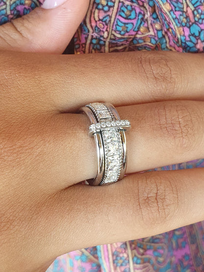 Bague empilable DIAMANTINA - argenté