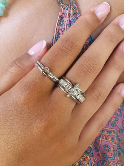 Bague empilable DIAMANTINA - argenté