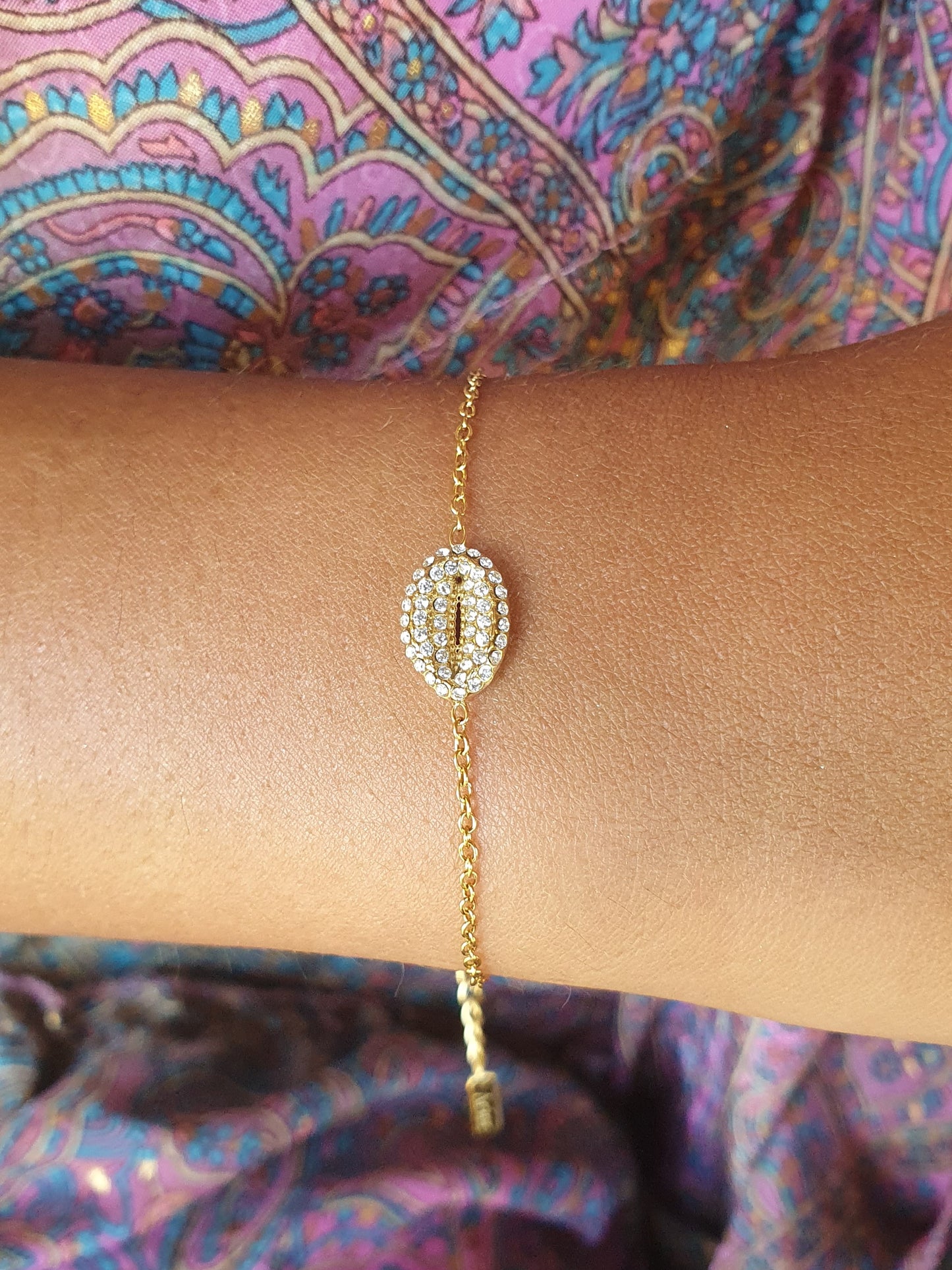 Bracelet coquillage zircons