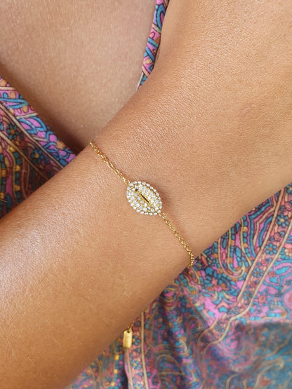 Bracelet coquillage zircons