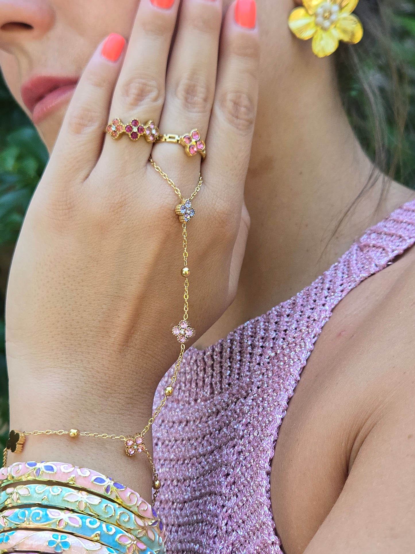 Bijou de main LUREXIA - parme rosé
