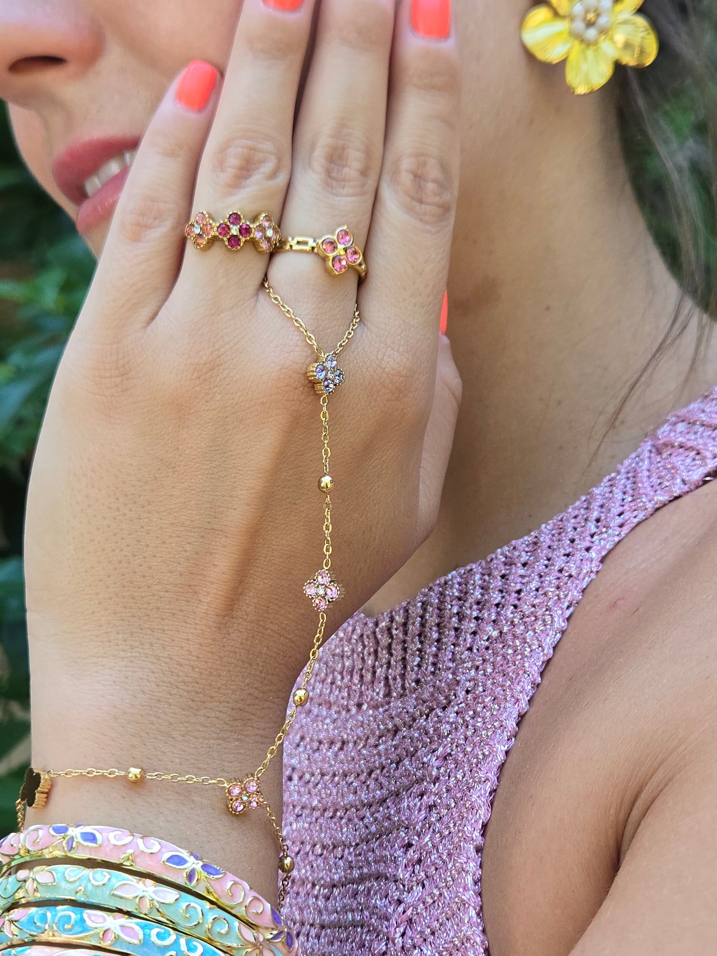 Bijou de main LUREXIA - parme rosé