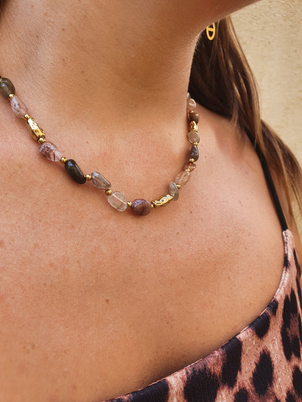 Collier CORAVIE - Agate Indienne