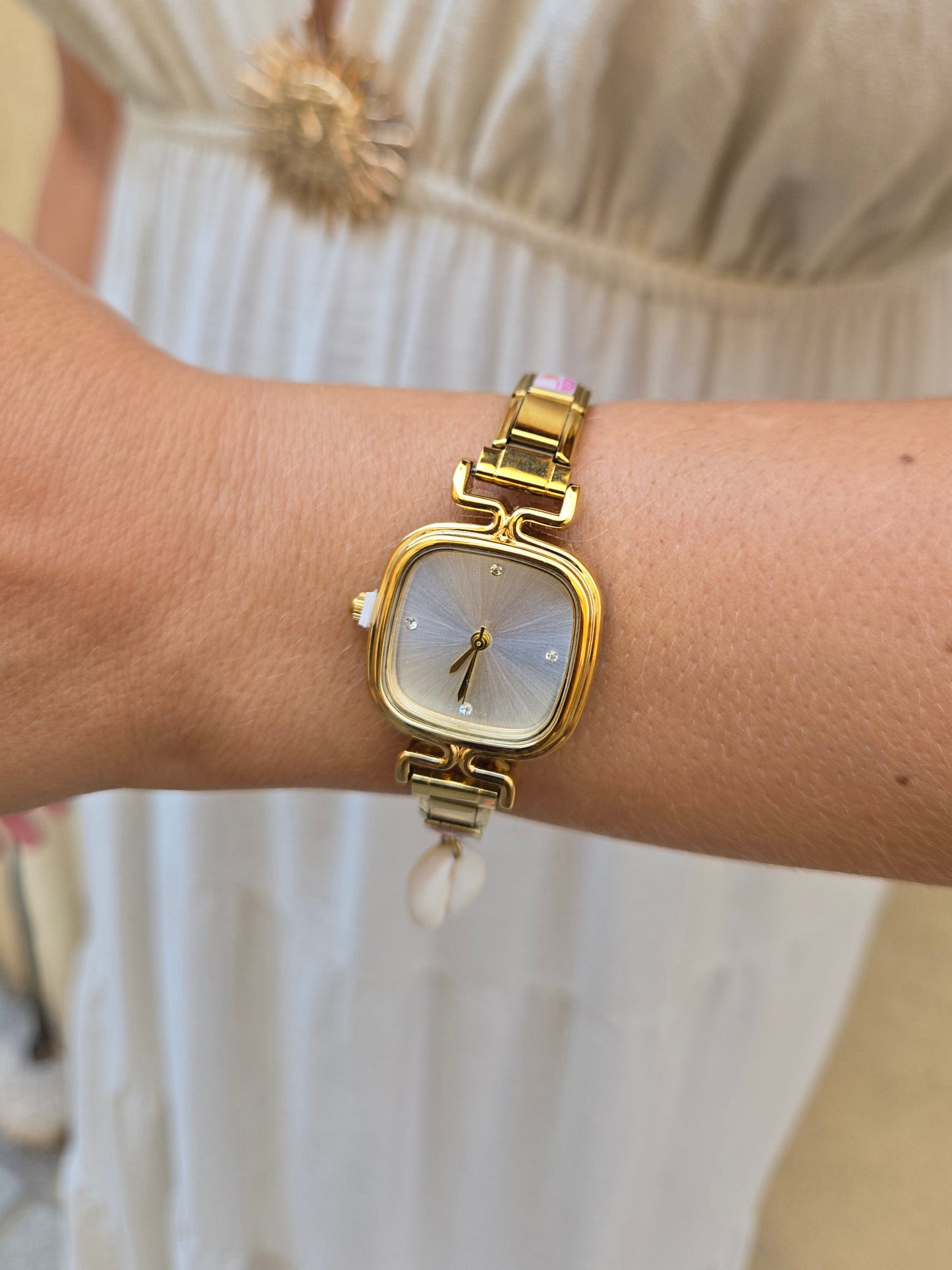 Montre Bracelet Italien dorée à personnaliser – KAIROS (cadran blanc)