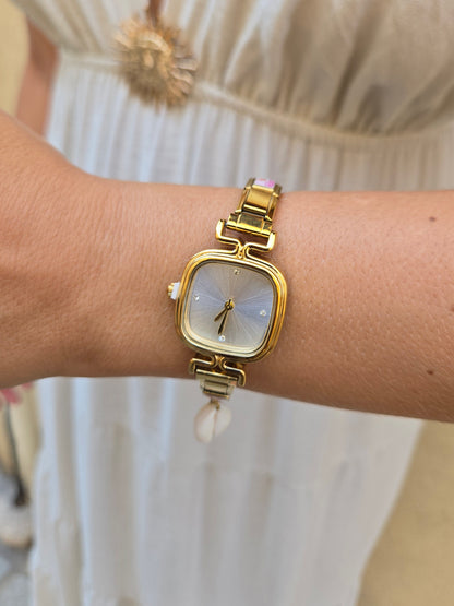 Montre Bracelet Italien dorée à personnaliser – KAIROS (cadran blanc)