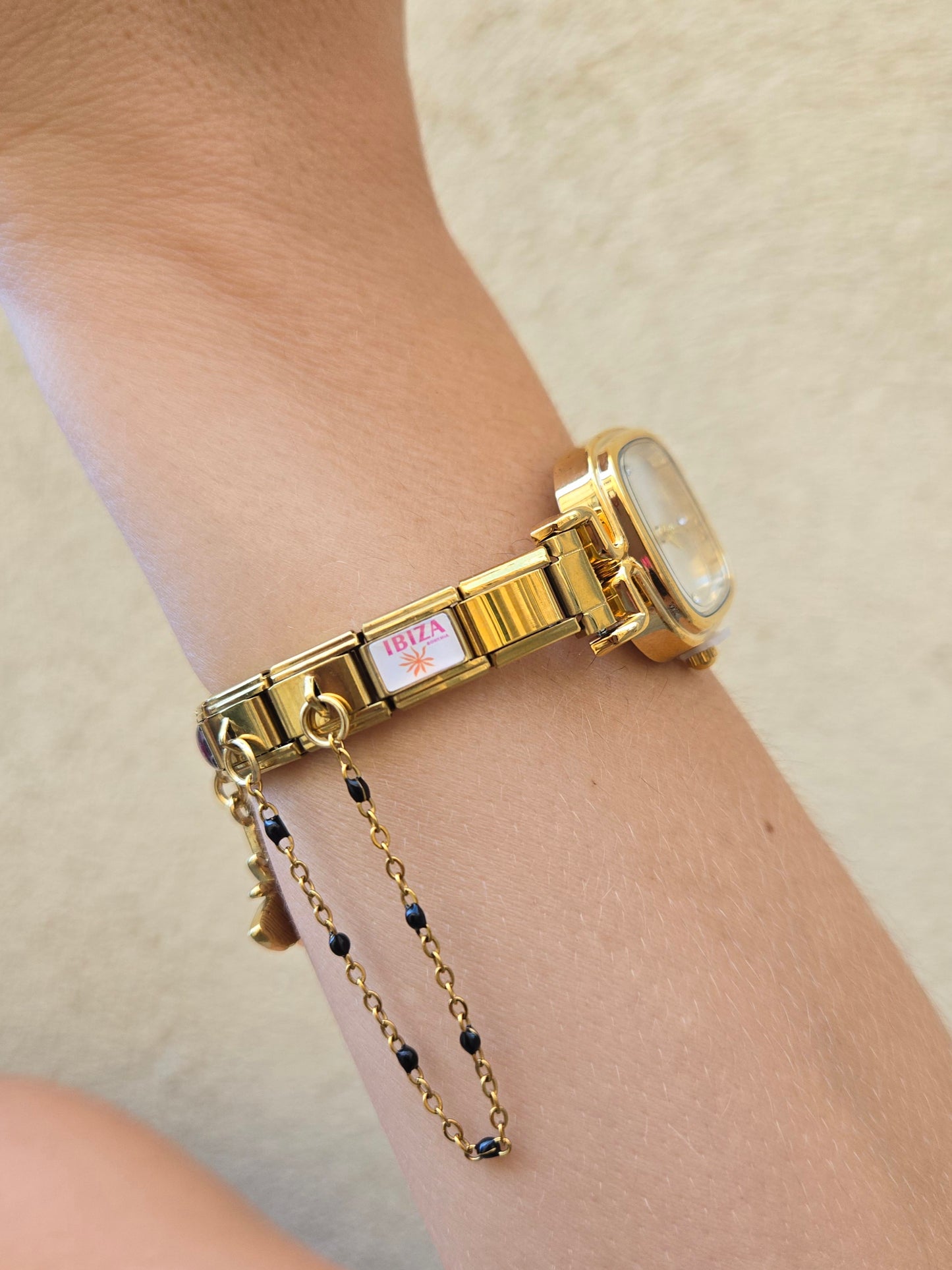 Montre Bracelet Italien dorée à personnaliser – KAIROS (cadran blanc)