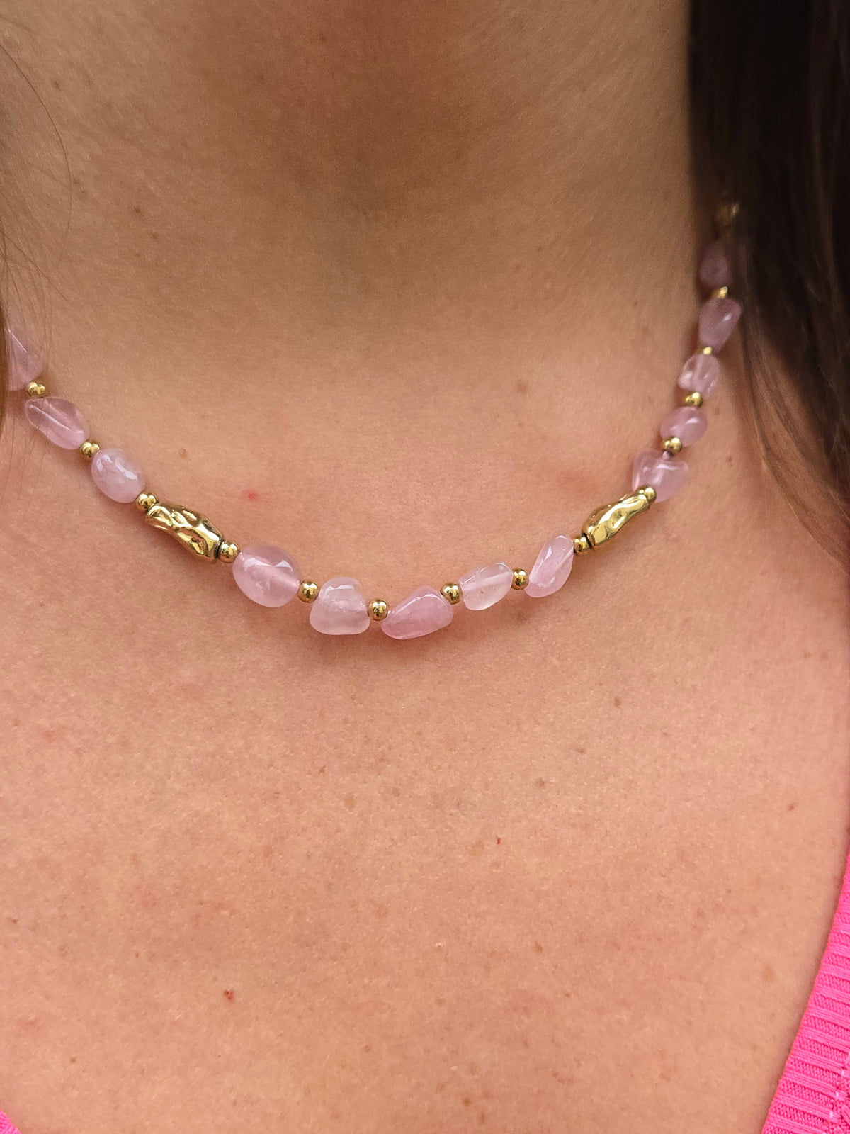 Collier CORAVIE - Quartz rose
