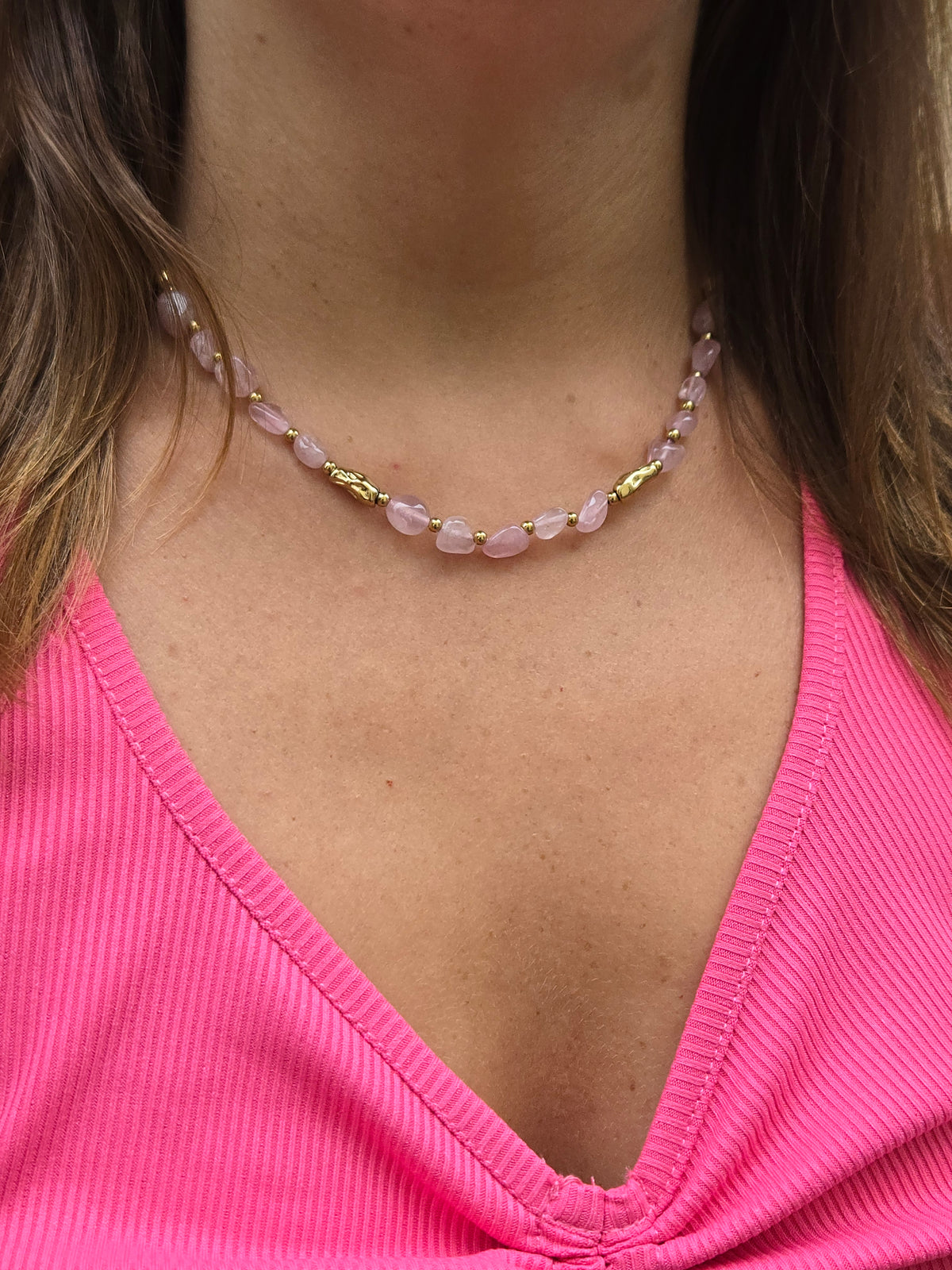 Collier CORAVIE - Quartz rose
