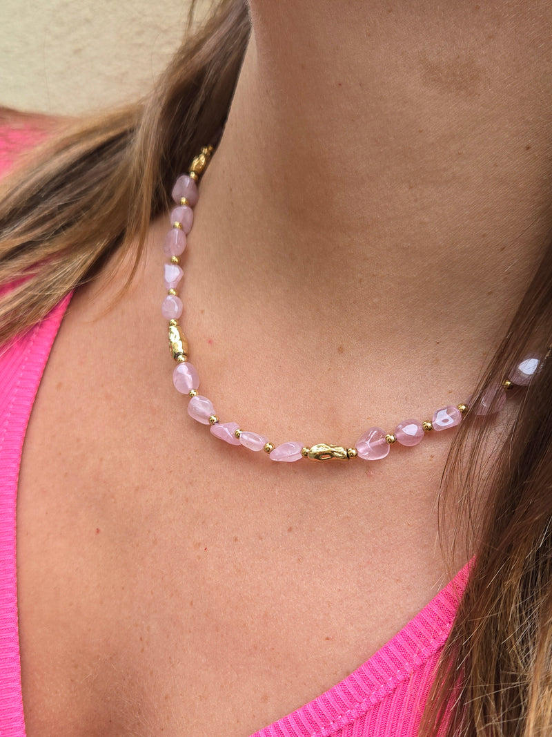 Collier CORAVIE - Quartz rose