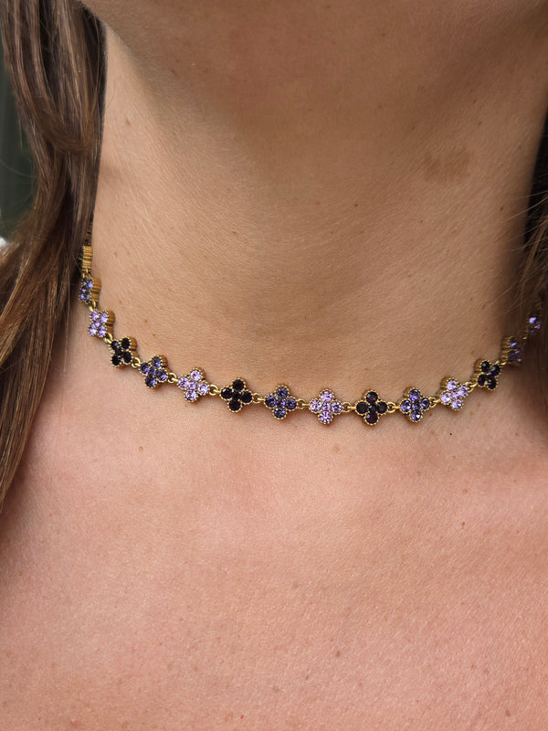 Collier ras de cou MAËRA - violet