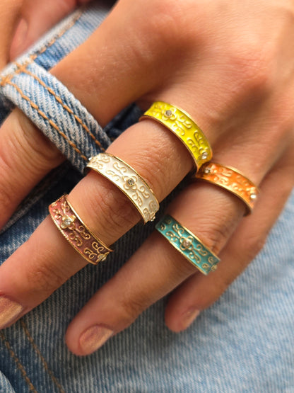 Bague colorée PALMA D'ORO