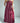 Robe longue bretelles franges - bordeaux