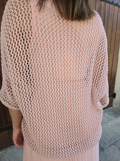 Robe longue rose 2 en 1 crochet