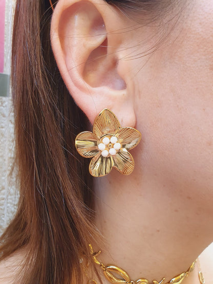Boucles d’oreilles BALI perlée