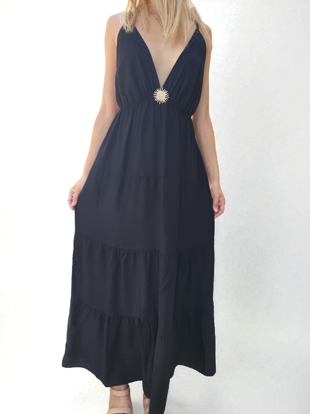 Robe longue soleil - noir
