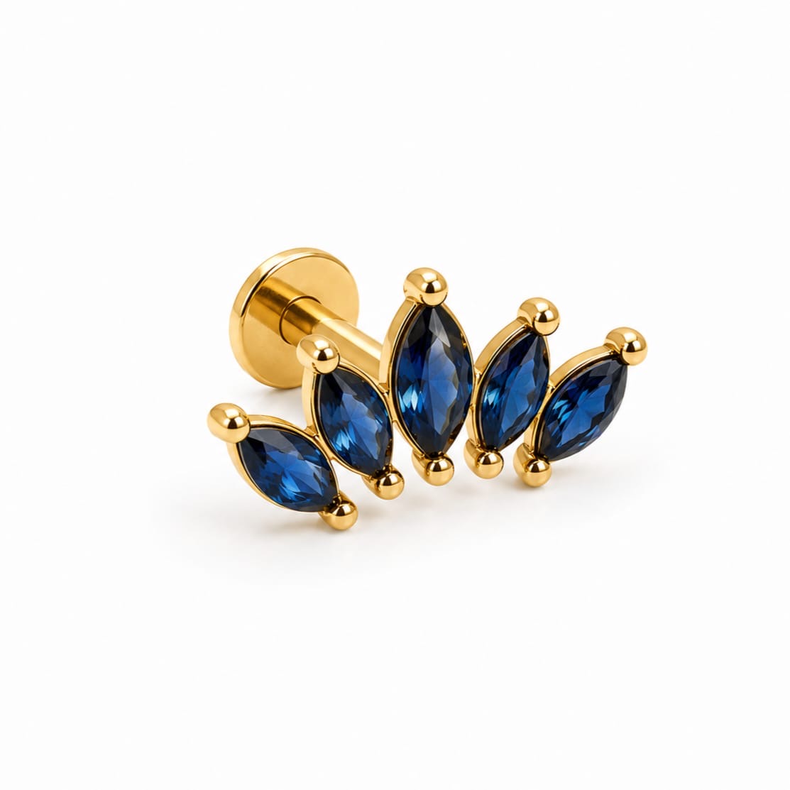 Piercing marquise - bleu