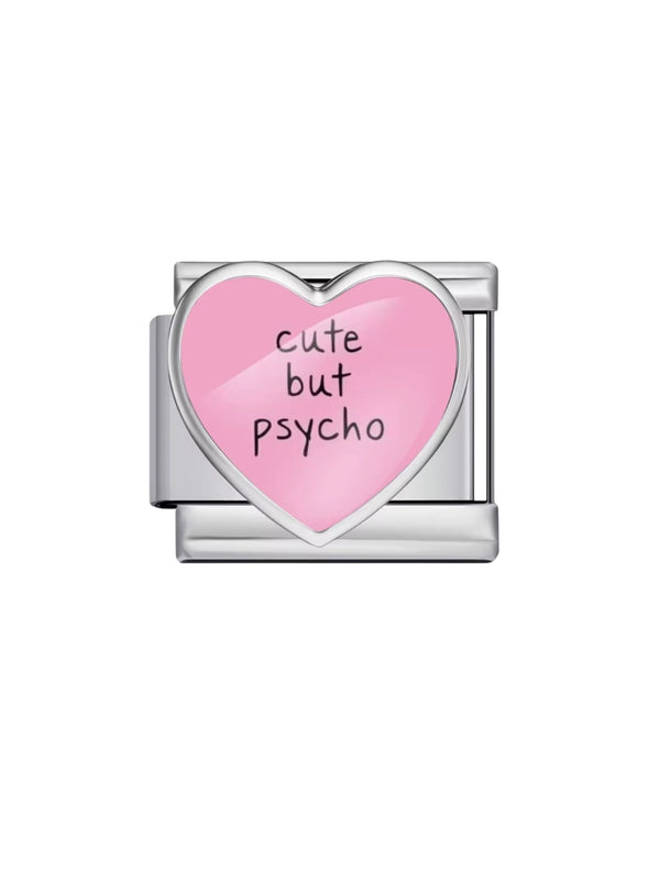 Charm italien CUTE BUT PSYCHO argenté