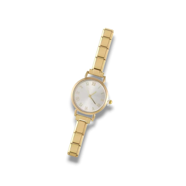 Tête de montre italienne VYBE à personnaliser - Dorée - (cadran blanc)