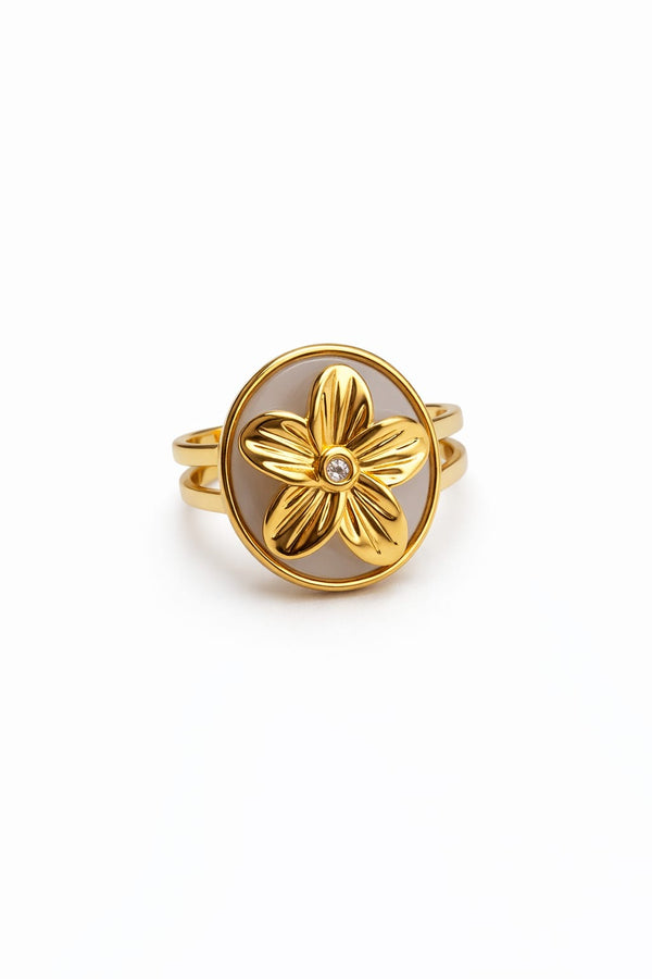 Bague rotative anti-stress FLORA - doré