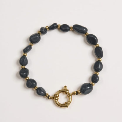 Bracelet SOLEA (personnalisable) - doré | noir