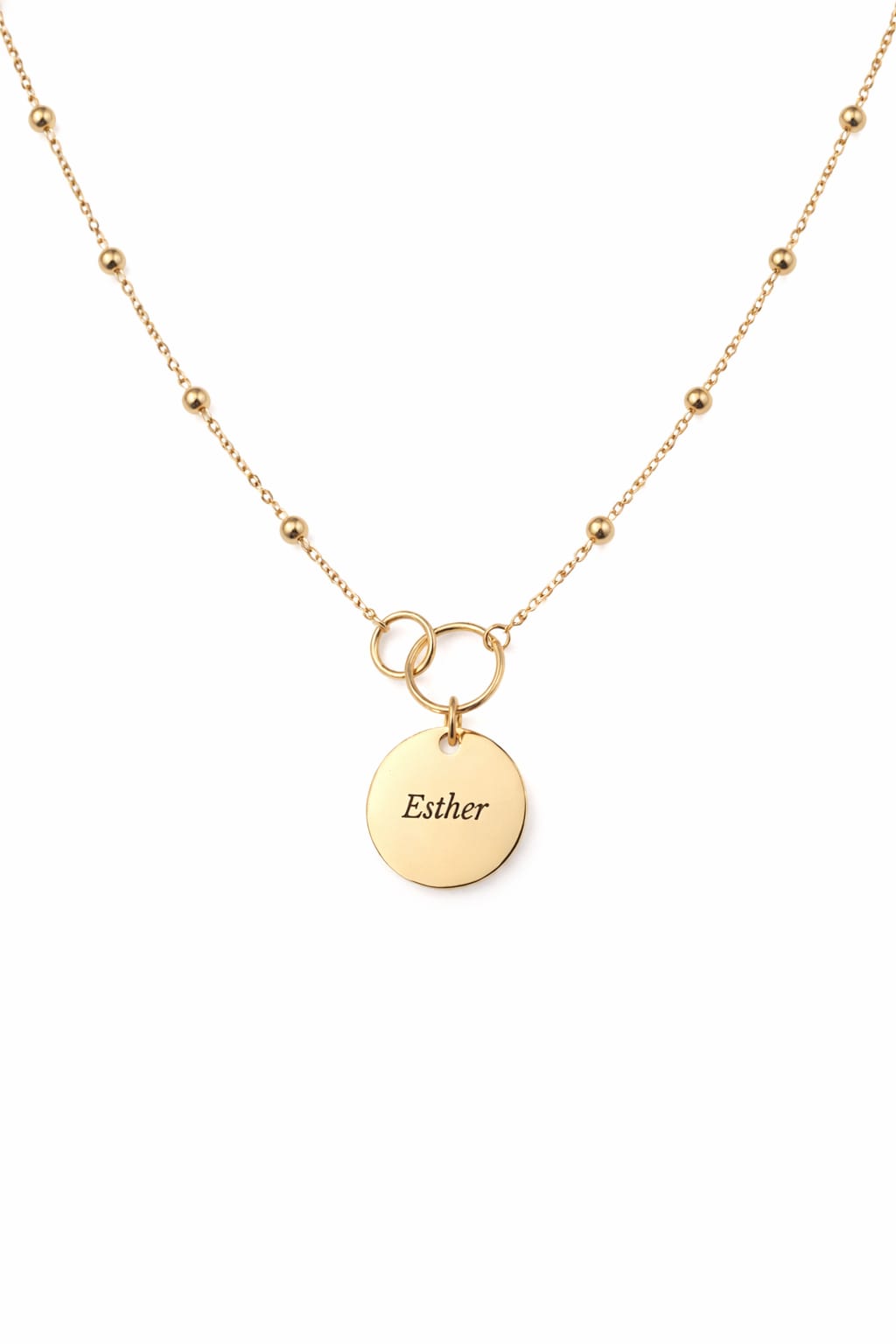 Collier ERIKA & petites perles (personnalisable) - doré