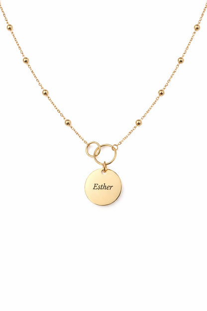 Collier ERIKA & petites perles (personnalisable) - doré