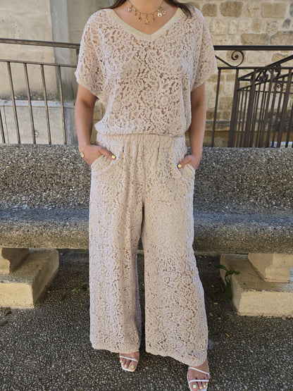 Ensemble dentelle écru