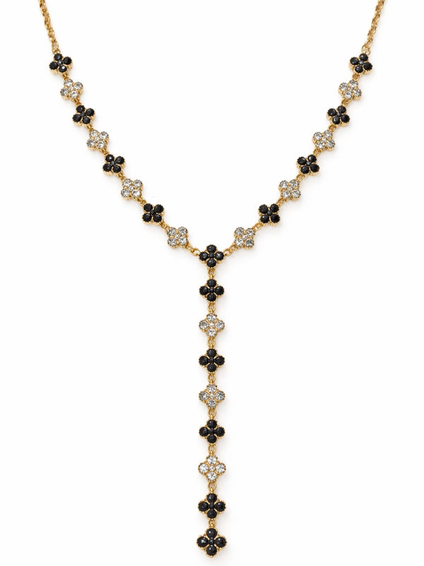 Sautoir FLEURS DE PRESTIGE - doré | noir