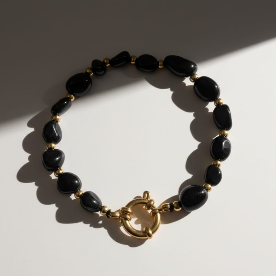 Bracelet SOLEA (personnalisable) - doré | noir