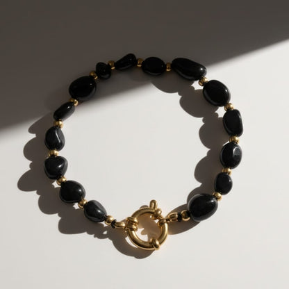 Bracelet SOLEA (personnalisable) - doré | noir