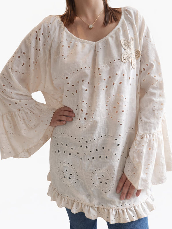 Blouse bohème manches évasées