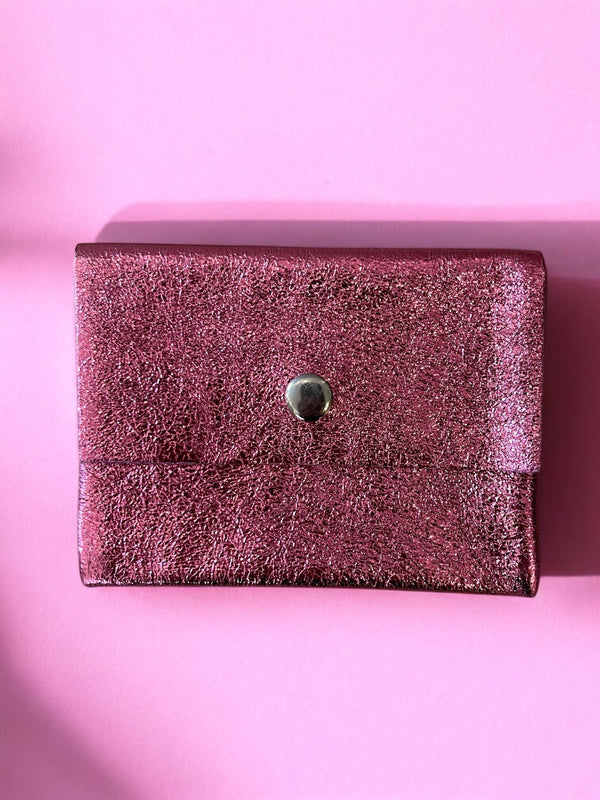 Porte-monnaie en cuir scintillant | couleurs au choix