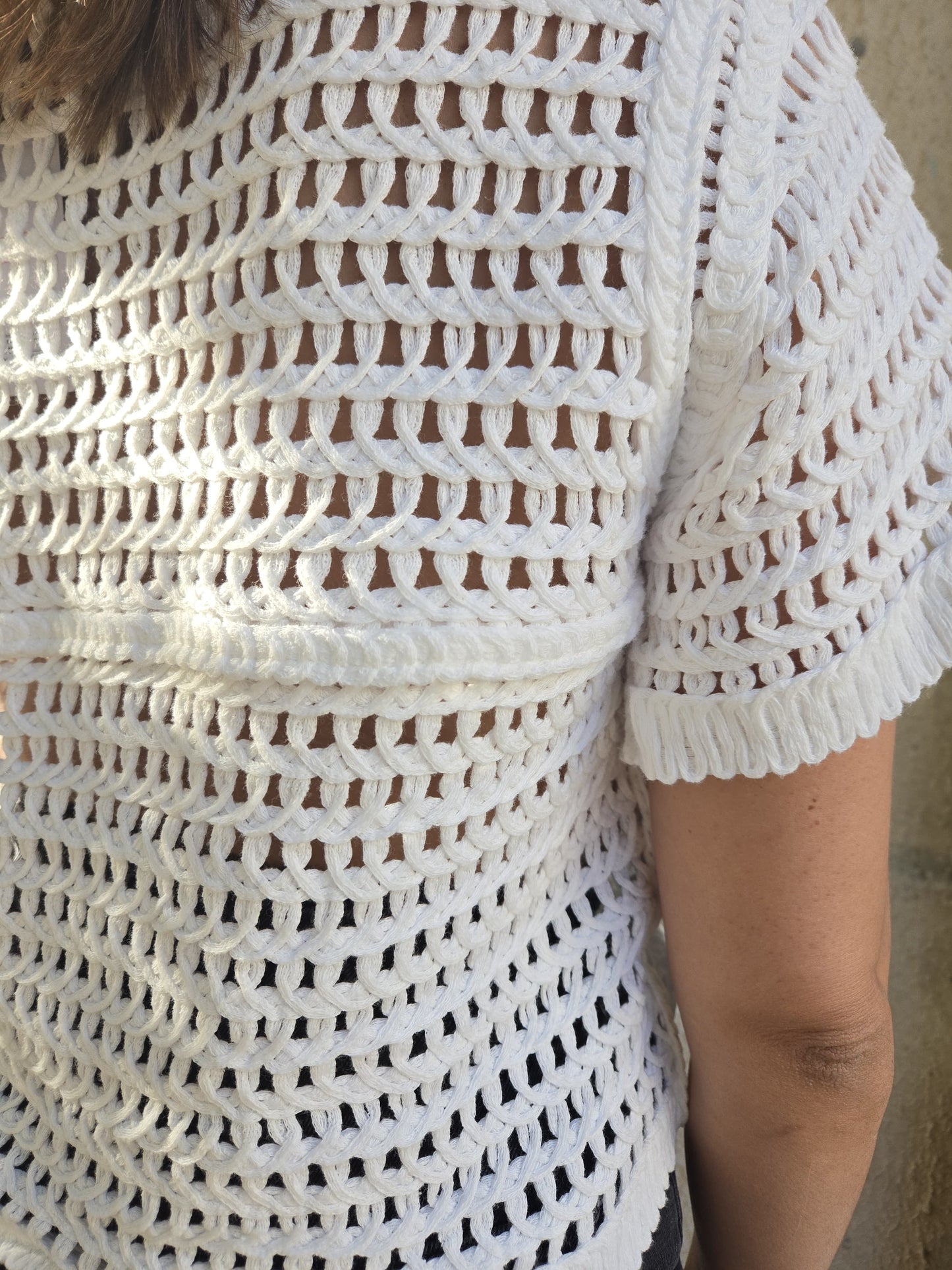 Gillet blanc crochet