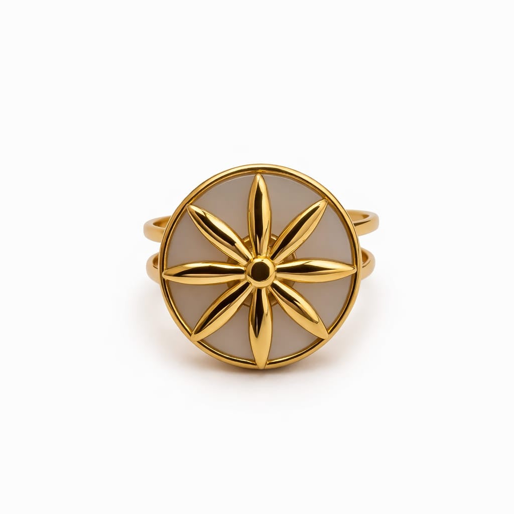 Bague rotative anti-stress FLORINE - doré