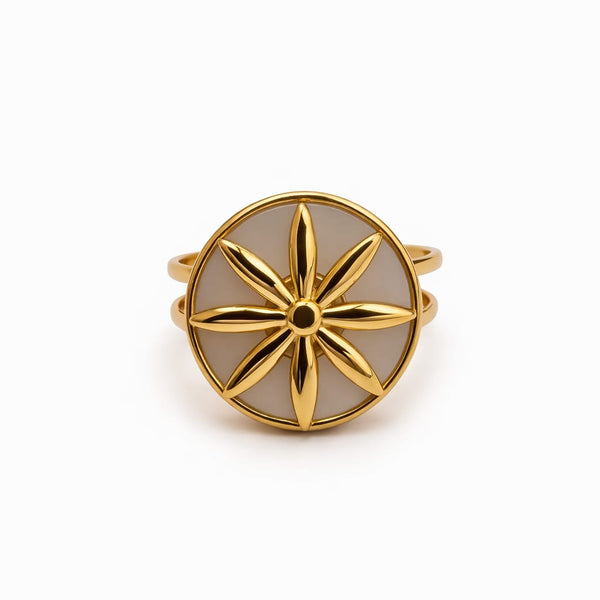 Bague rotative anti-stress FLORINE - doré