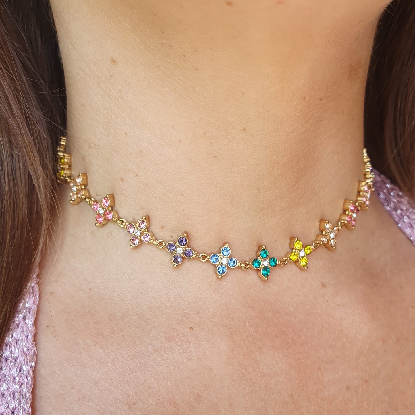 Collier ras de cou AVOLA - multicolore