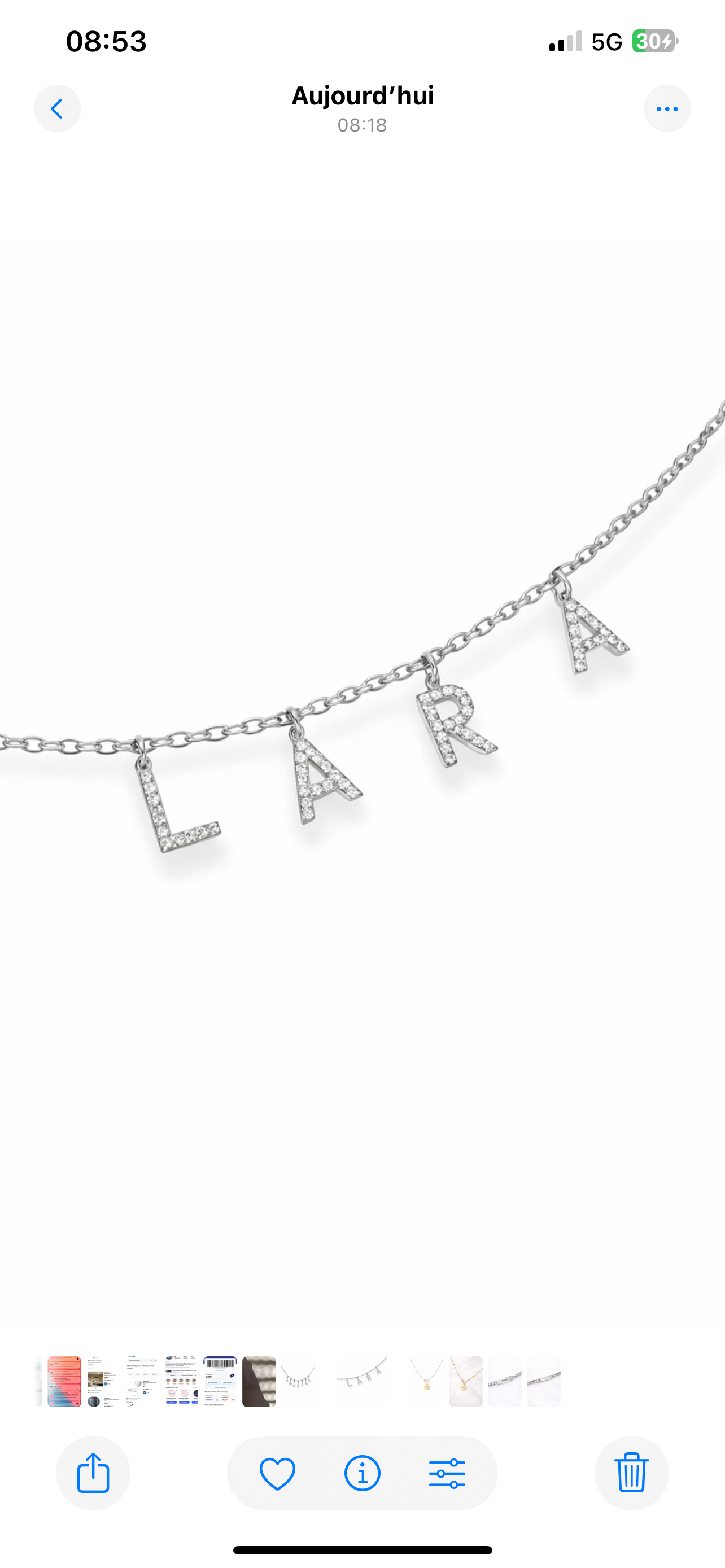 Collier prénom personnalisé strass