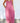 Robe longue fluide bretelles croisées - rose