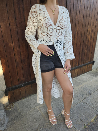 Gillet long crochet