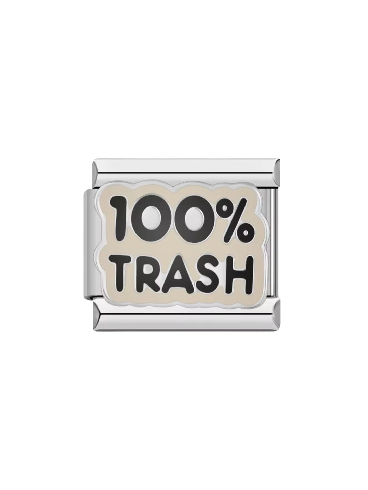 Charm italien 100% TRASH argenté