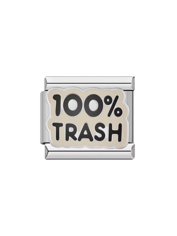 Charm italien 100% TRASH argenté