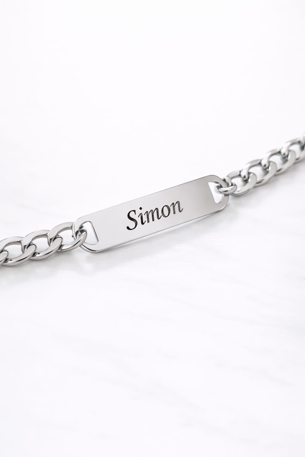 Bracelet gourmette maillons plats à graver | Coloris au choix