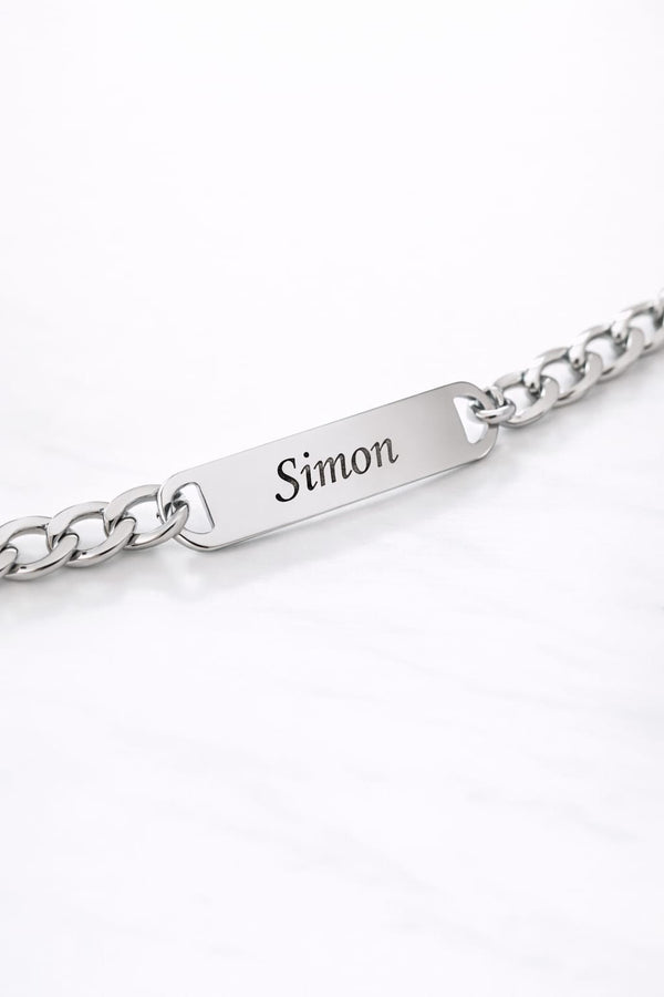 Bracelet gourmette maillons plats à graver | Coloris au choix