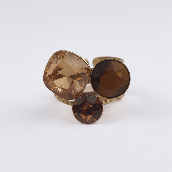 Bague TRYA ambre – doré