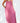Robe longue fluide bretelles croisées - rose